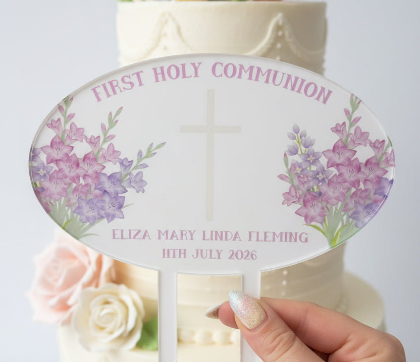 Oval cake topper