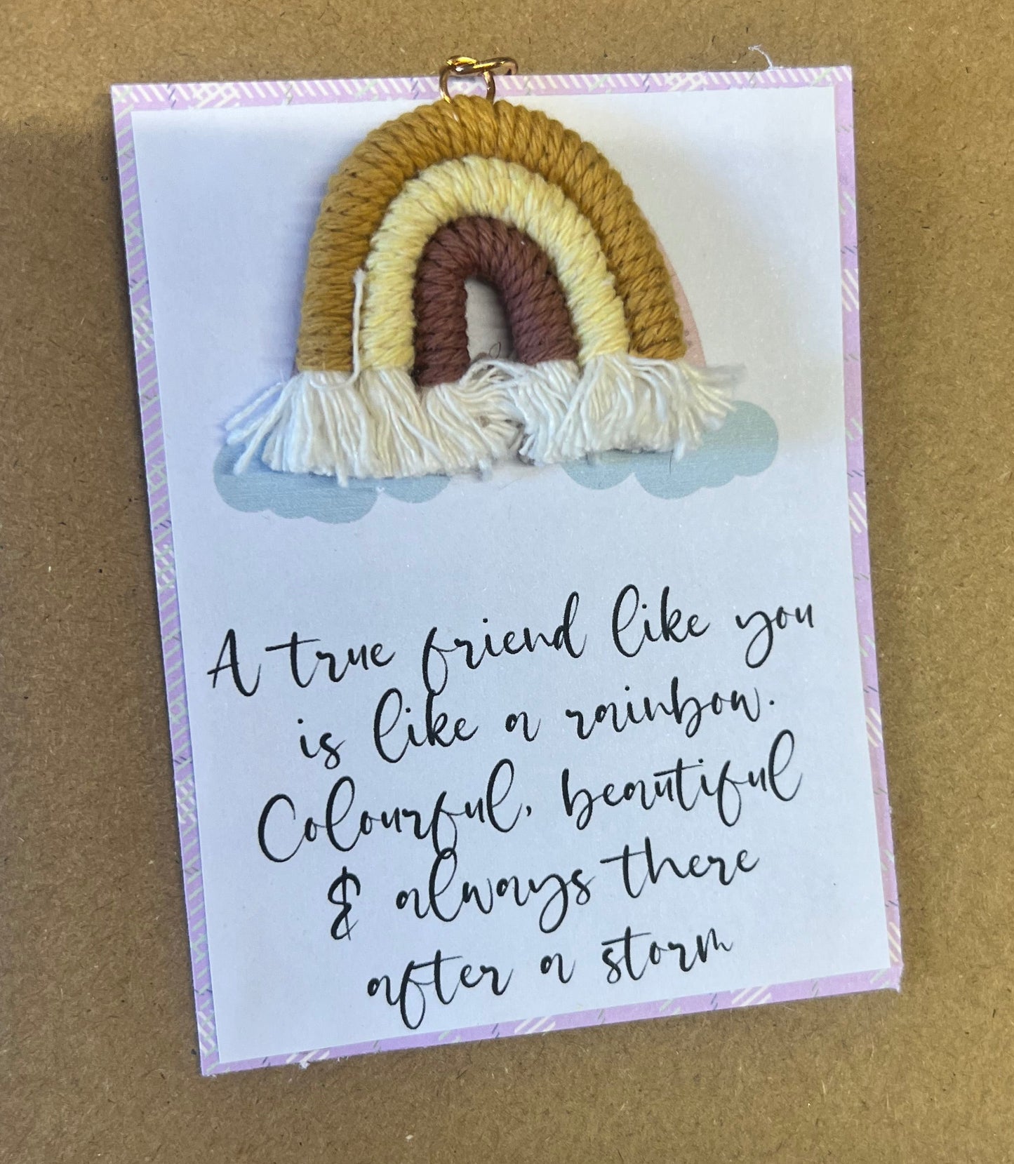 Rainbow quote with keyring