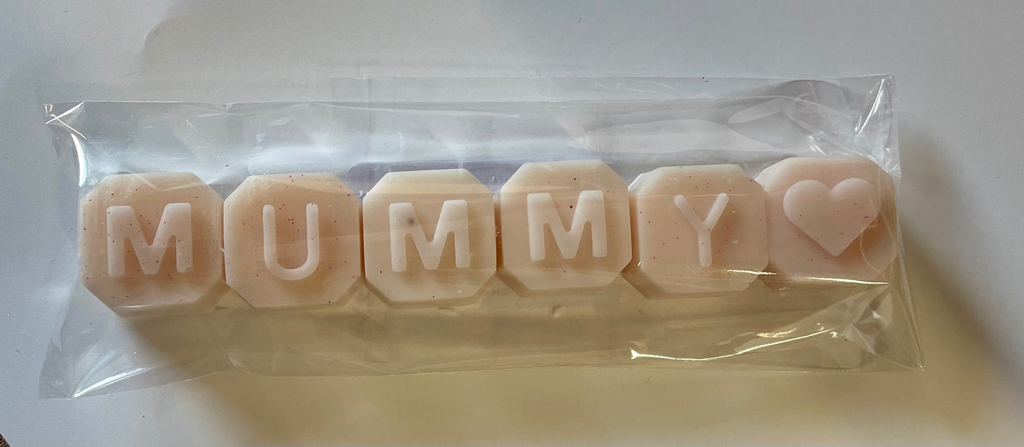 Letter wax cubes