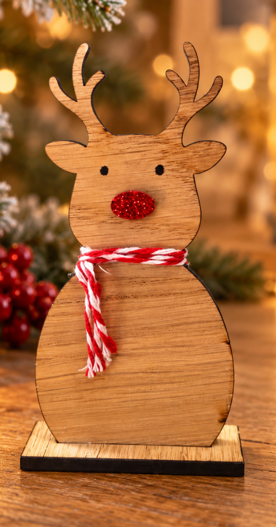 Oak reindeers on a base
