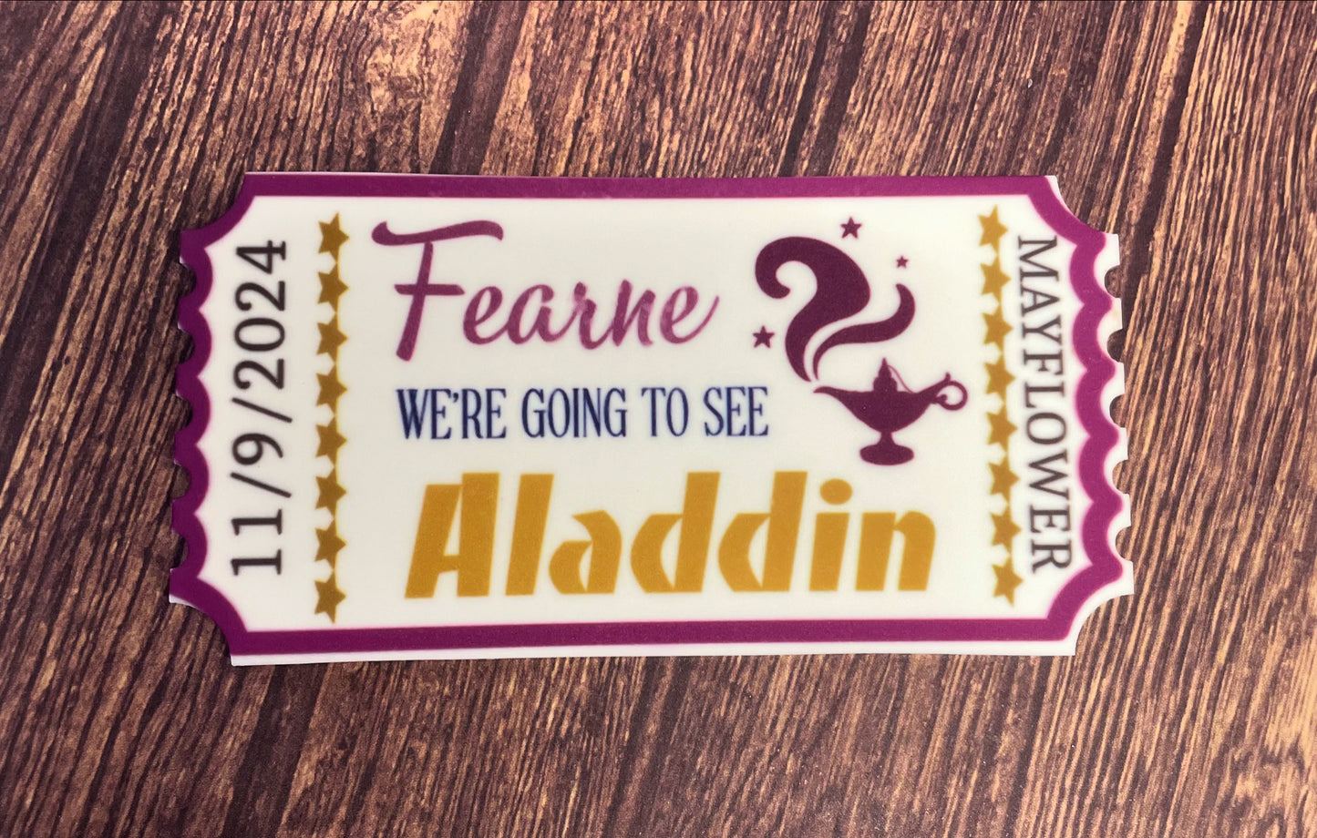 Acrylic tickets
