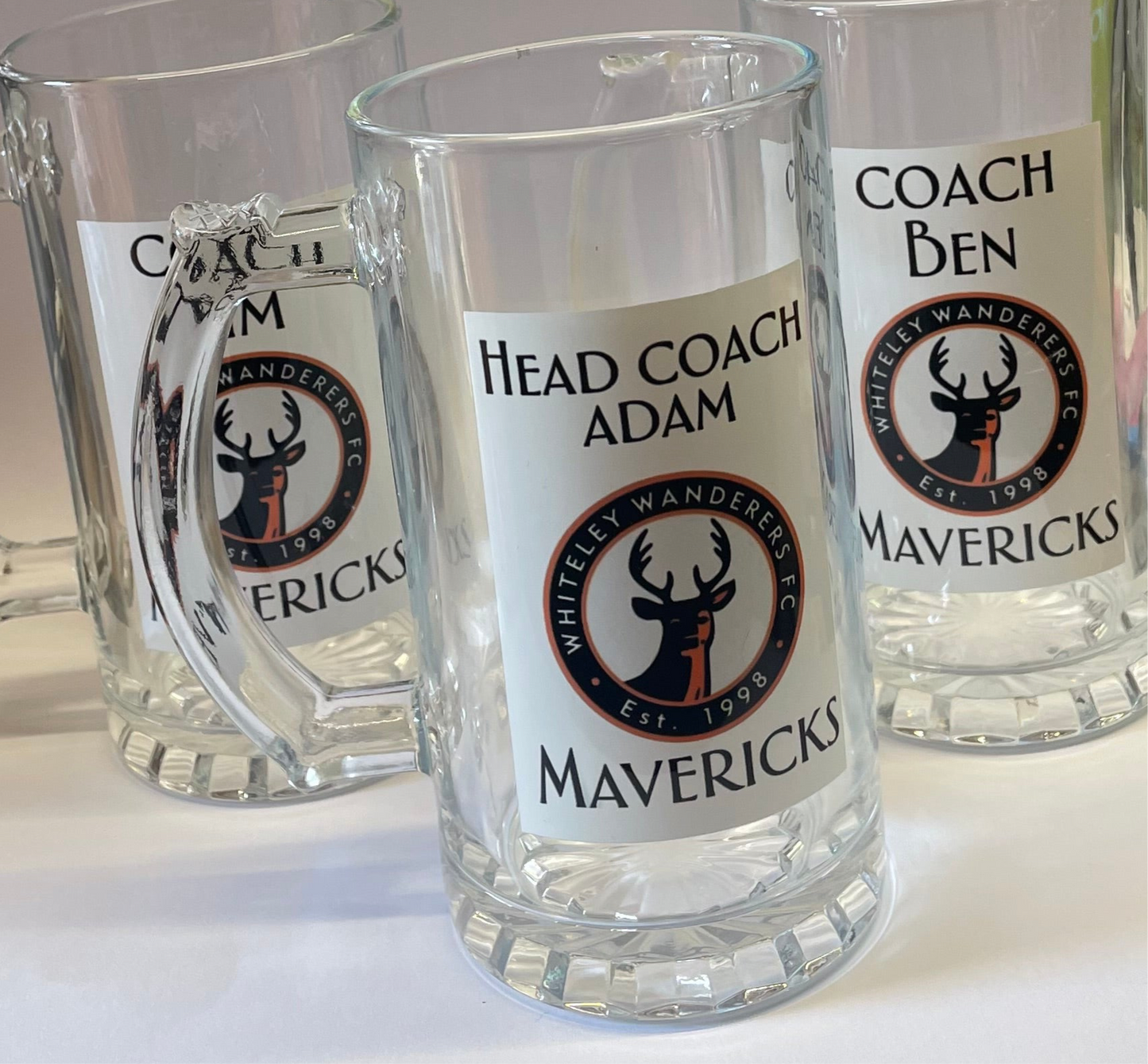 Glass beer stein