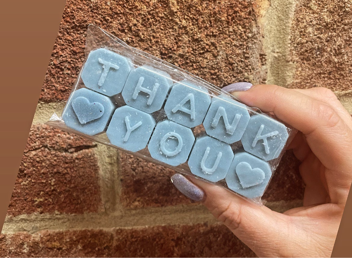 Letter wax cubes