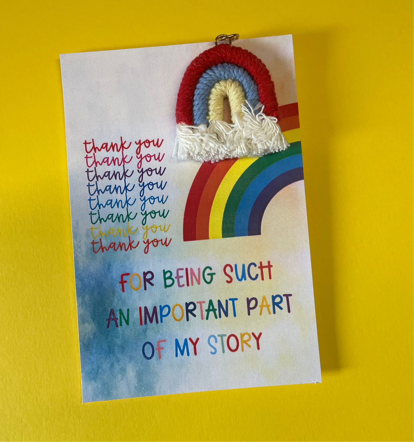 Part of my story rainbow card & keyring