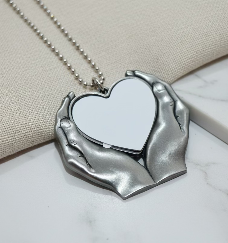 Hanging heart in hands decoration