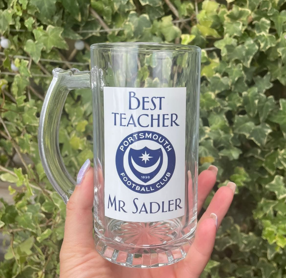 Glass beer stein