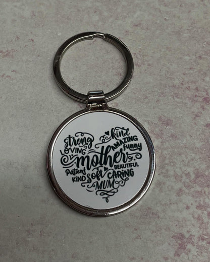 Round , metal keyrings