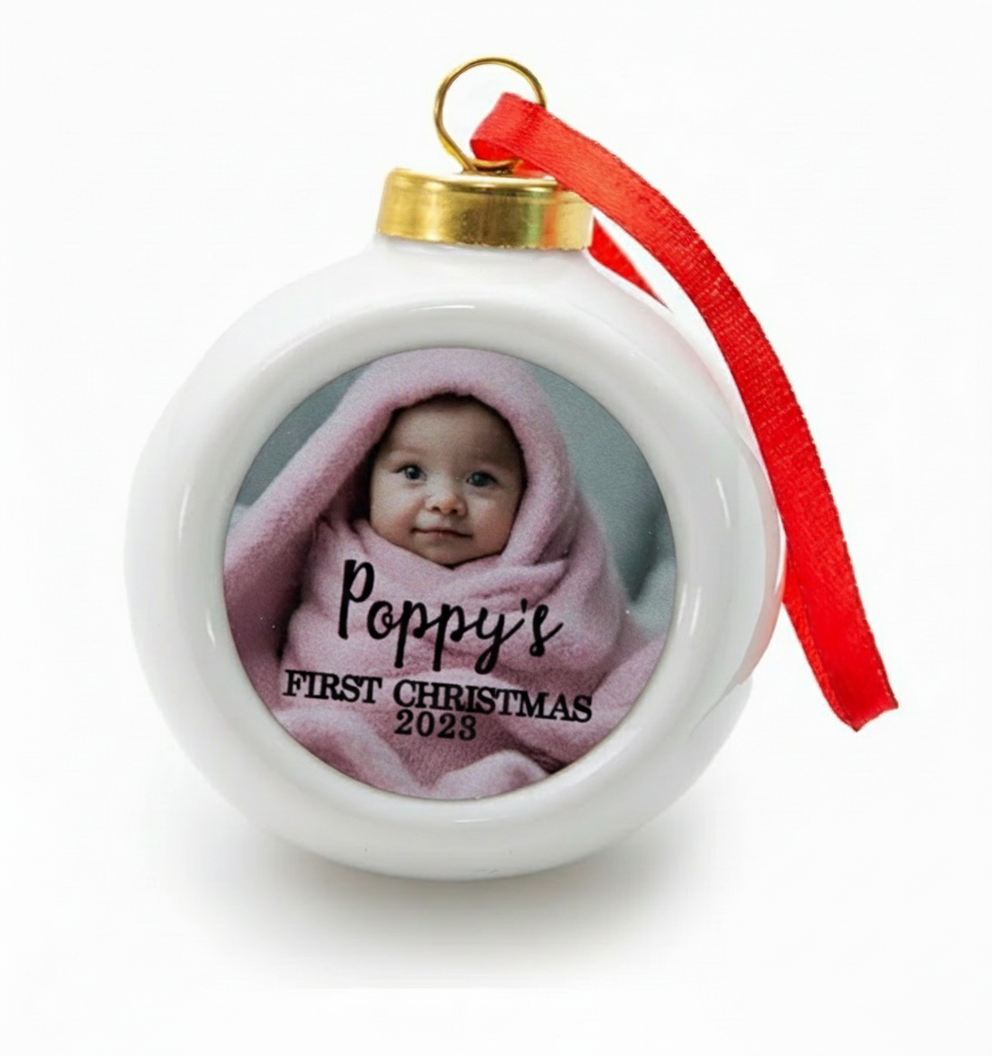 Ceramic personalised baubles