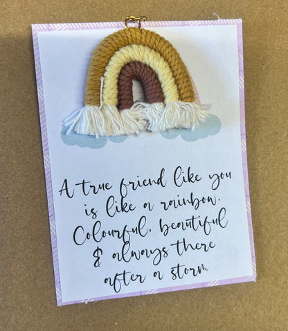 Rainbow quote with keyring