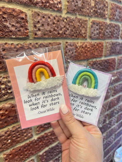 Rainbow quote with keyring
