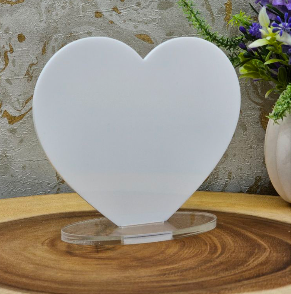 Acrylic heart on stand