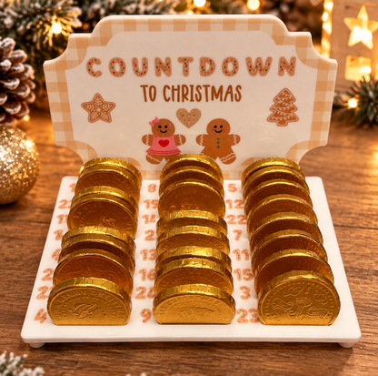 Personalised Acrylic Chocolate Coin Christmas Countdown