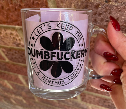 Glass mug SALE pre made with design and cannot be personalised