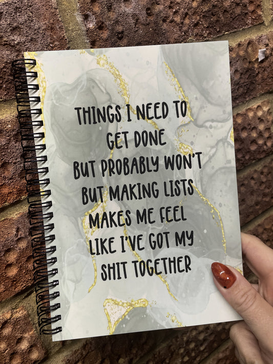 “Making lists” A5 notebook