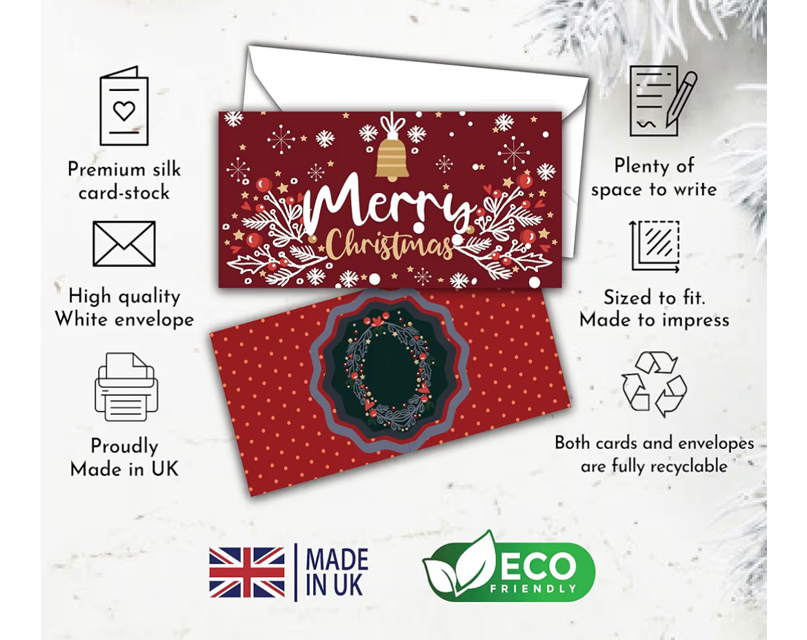 Money Christmas card wallets