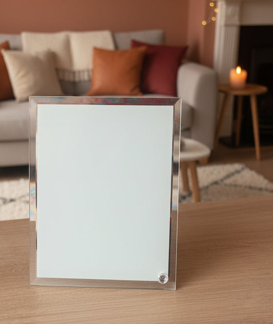 Glass frame with mirror edge