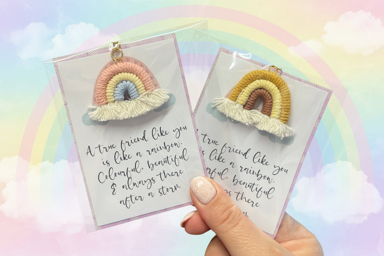 Rainbow quote with keyring