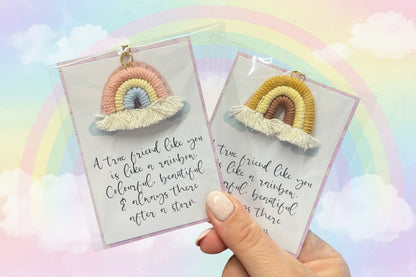 Rainbow quote with keyring