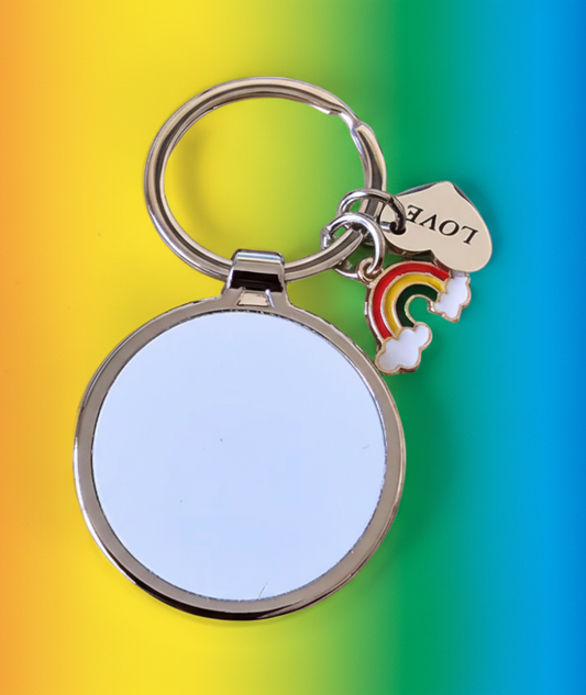 Rainbow and love Keyring