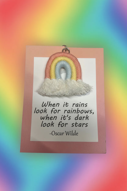 Rainbow quote with keyring