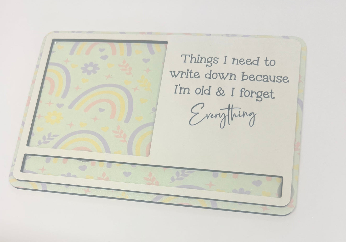 Personalised post it note and pen holder