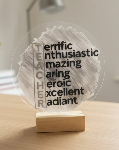 Acrylic and wood sign