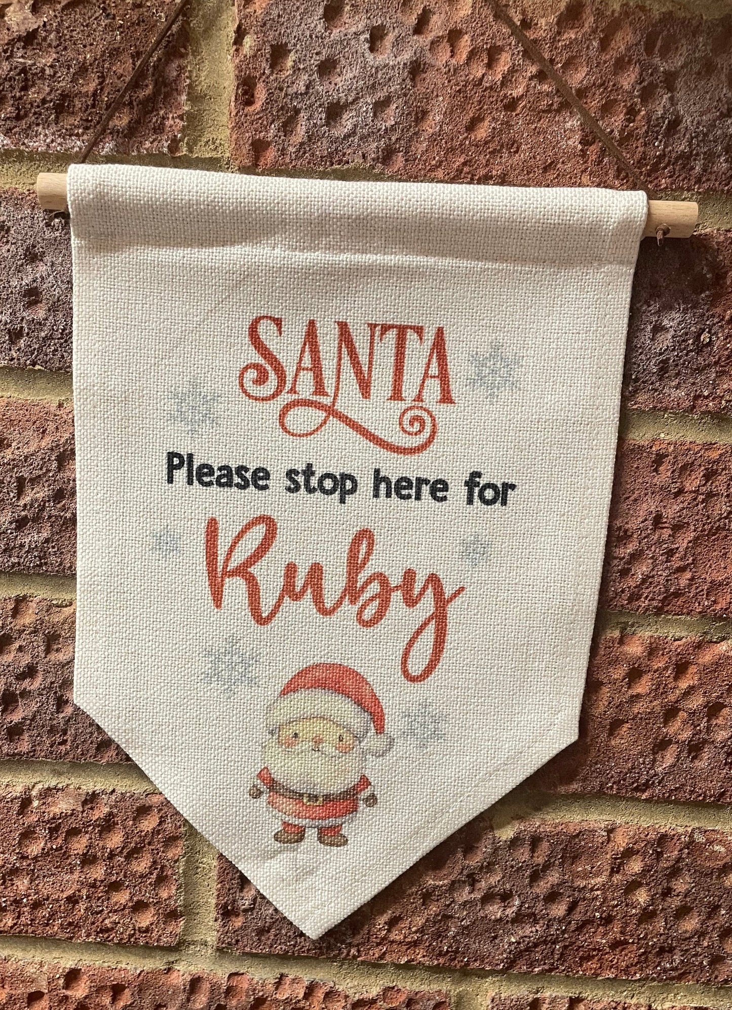 Linen Santa flags