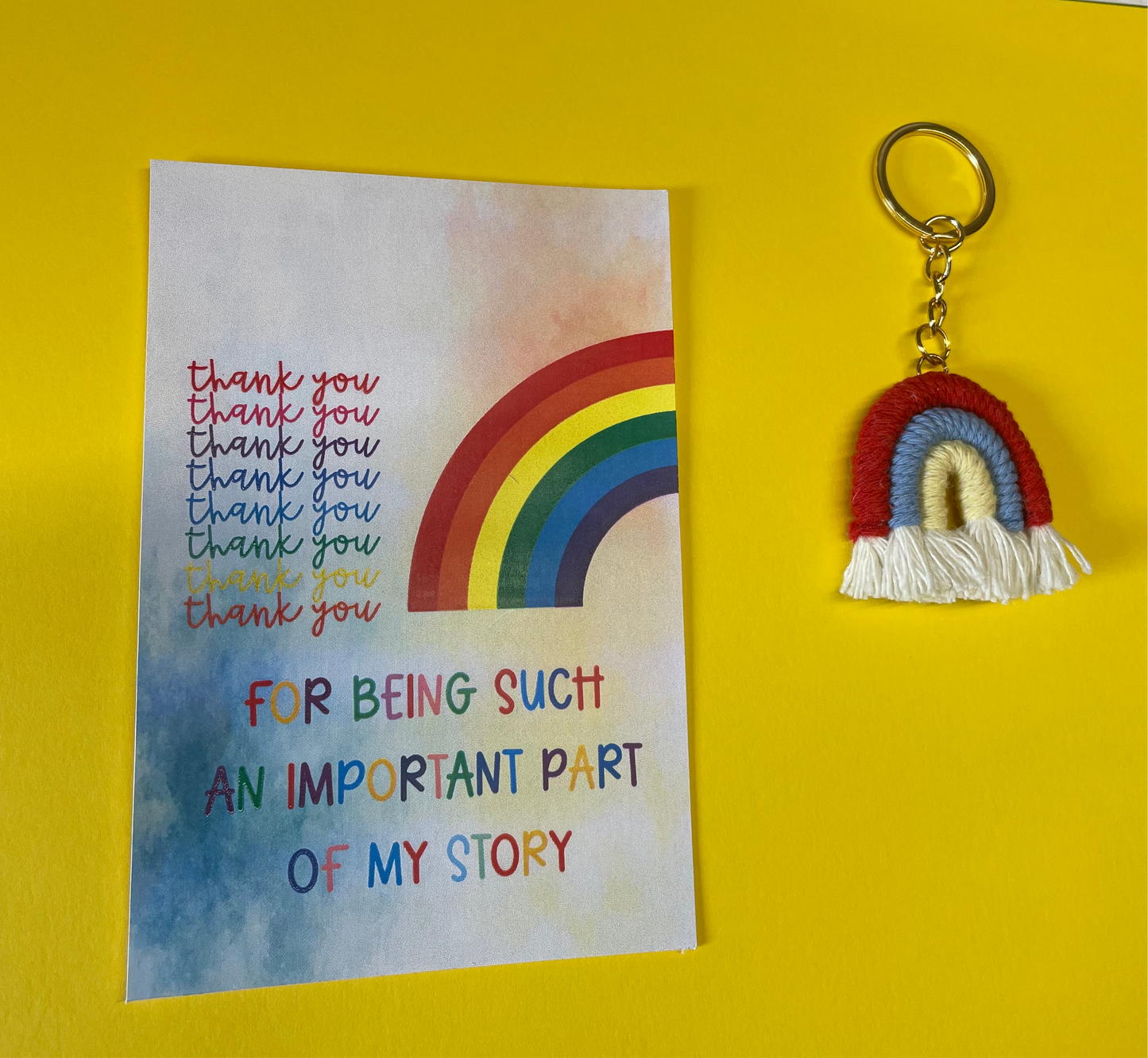 Part of my story rainbow card & keyring