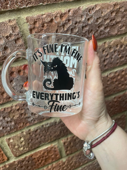 Glass mug SALE pre made with design and cannot be personalised
