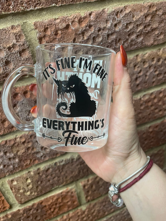 Glass mug SALE pre made with design and cannot be personalised