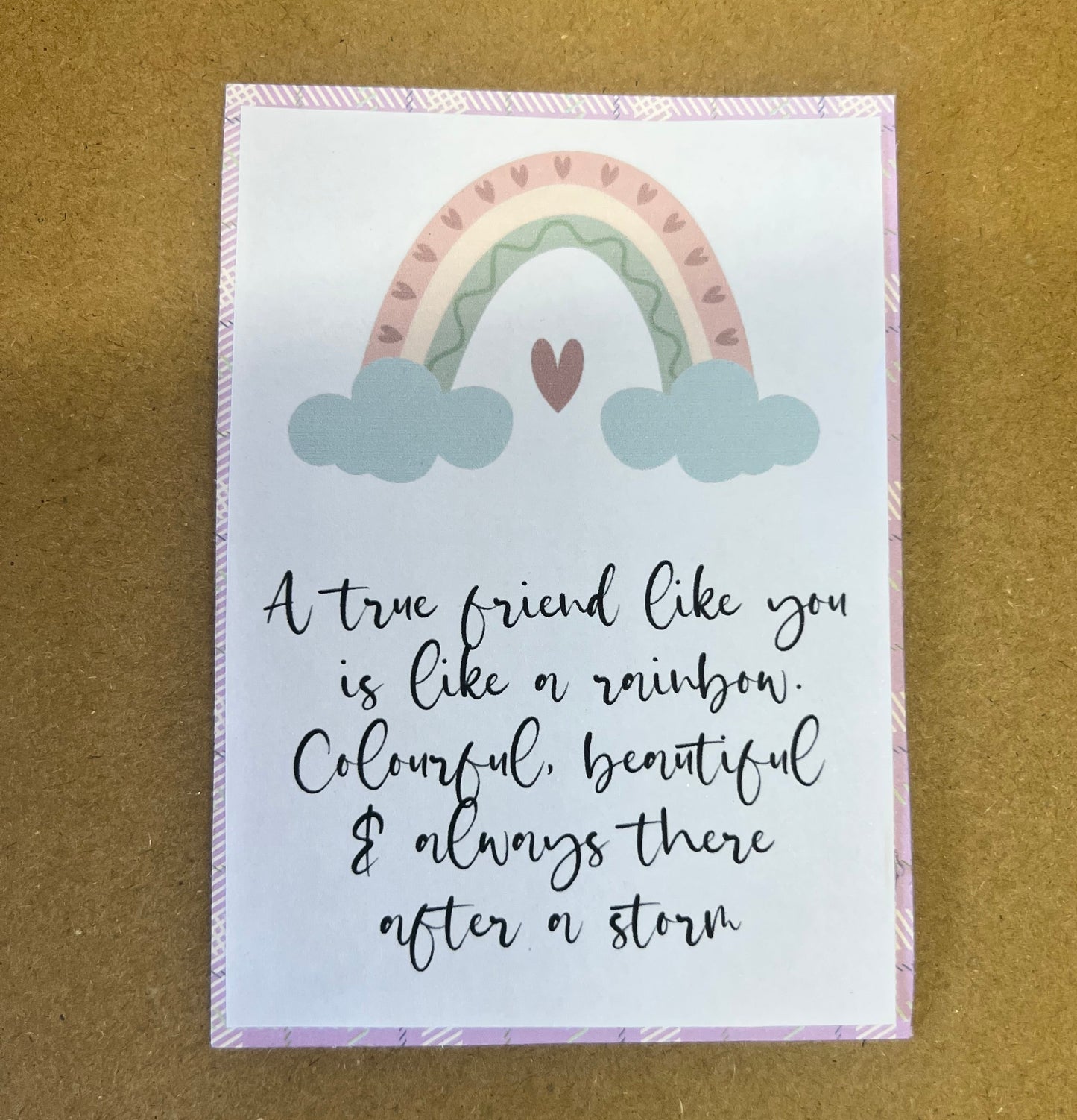 Rainbow quote with keyring