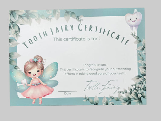 Tooth Fairy Certificate