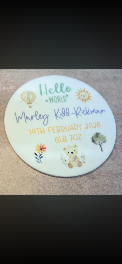 New baby round acrylic