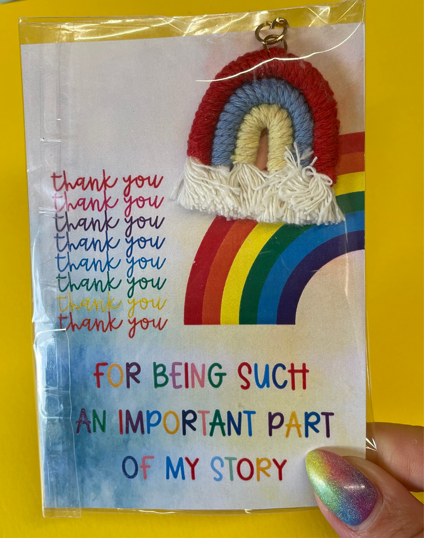 Part of my story rainbow card & keyring