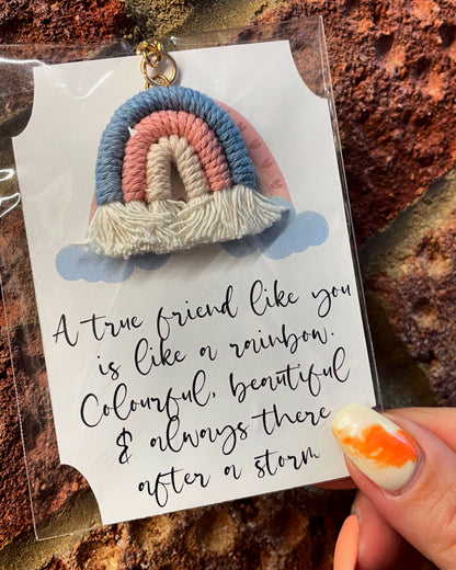 Rainbow quote with keyring