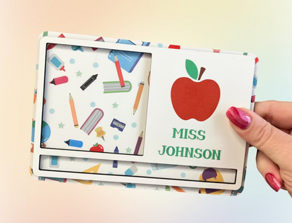 Personalised post it note and pen holder
