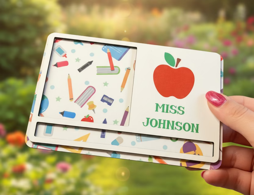 Personalised post it note and pen holder