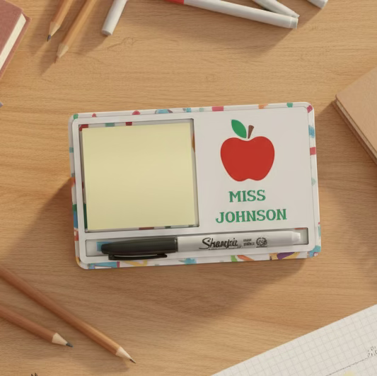 Personalised post it note and pen holder