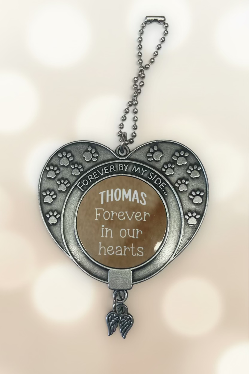Pet memorial double sided hanging keepsake