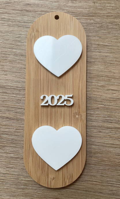 Bamboo & Acrylic Heart Decoration