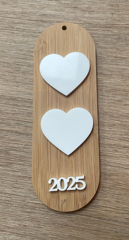 Bamboo & Acrylic Heart Decoration