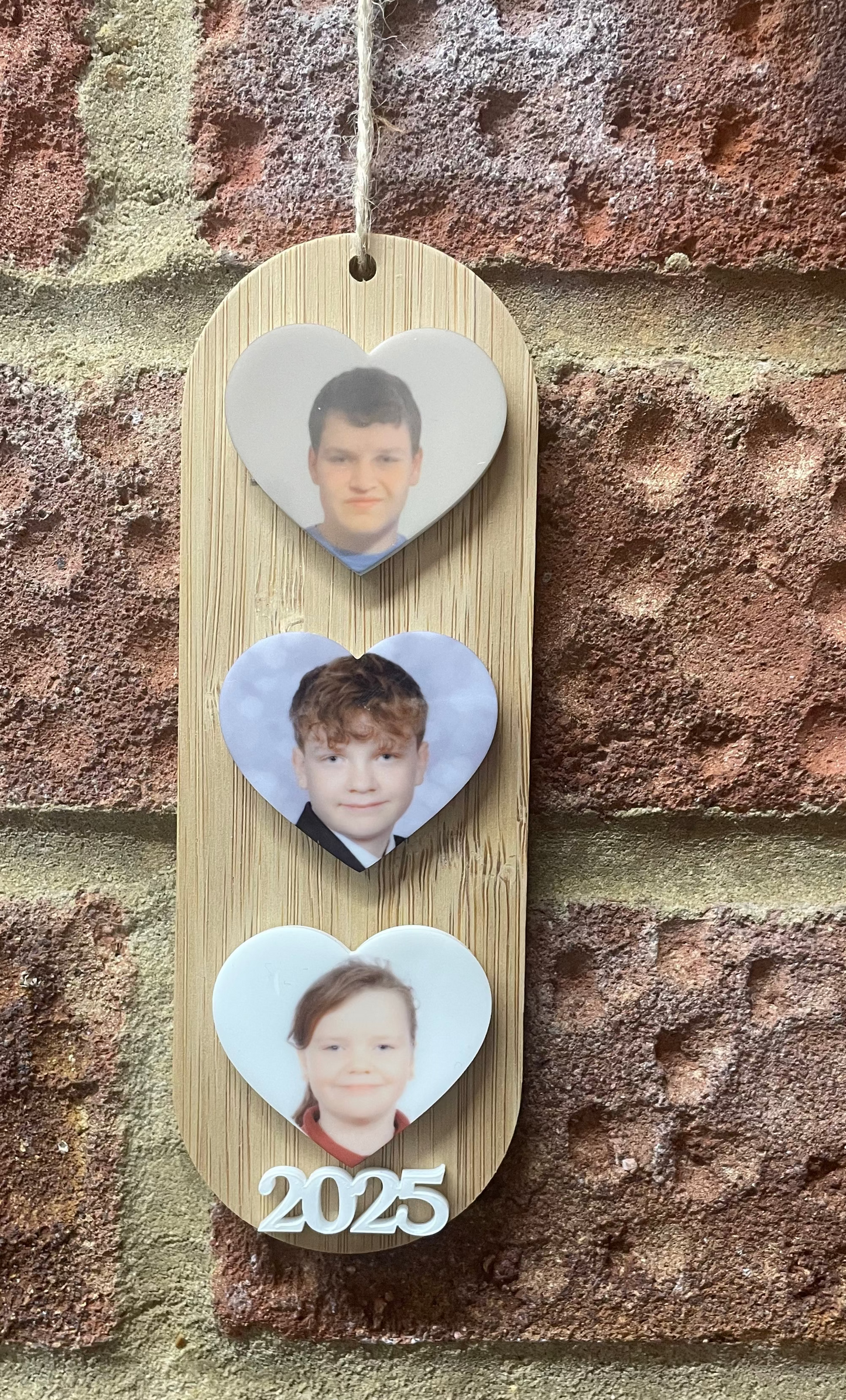 Bamboo & Acrylic Heart Decoration